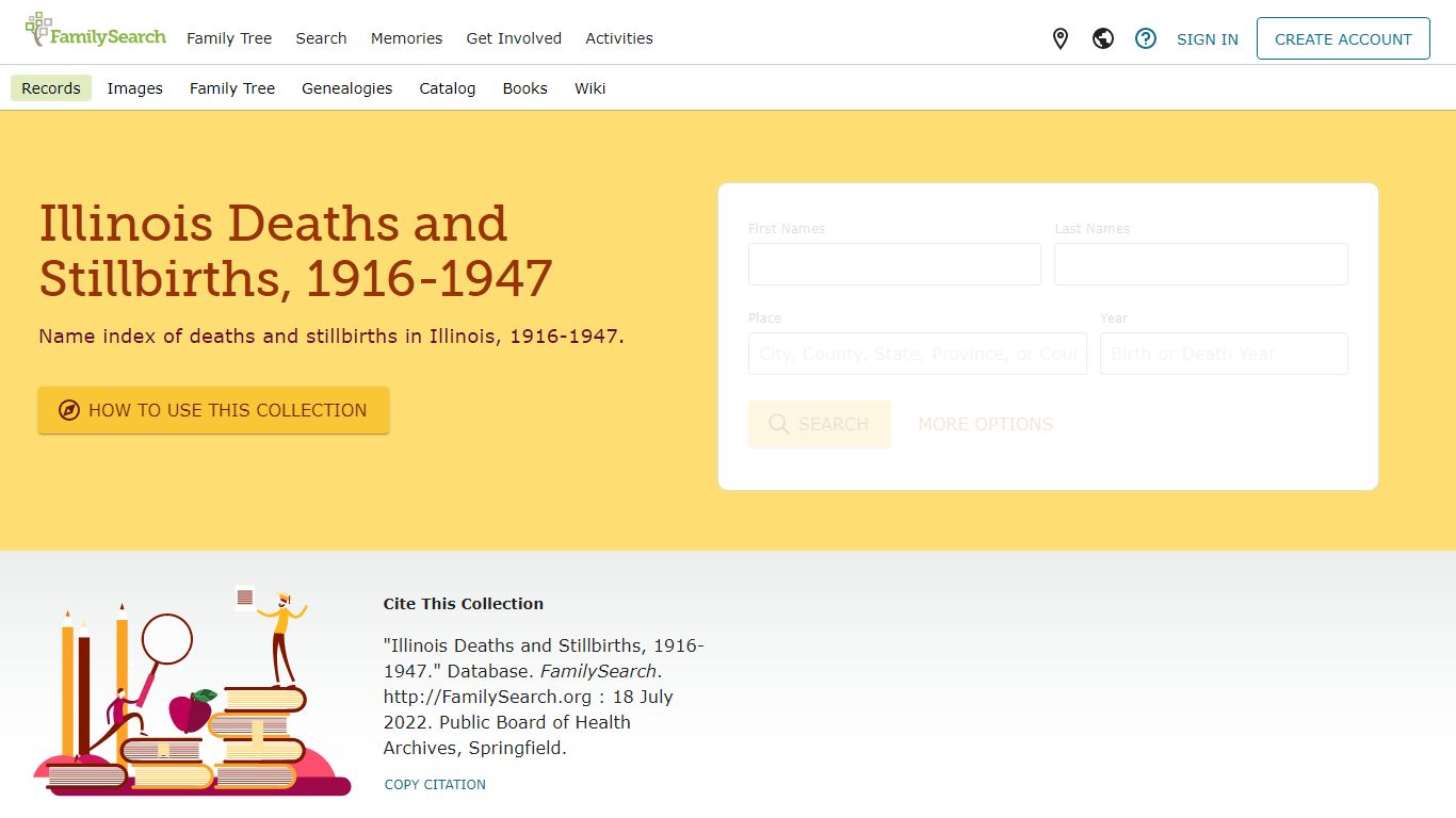 Illinois Deaths and Stillbirths, 1916-1947 • FamilySearch